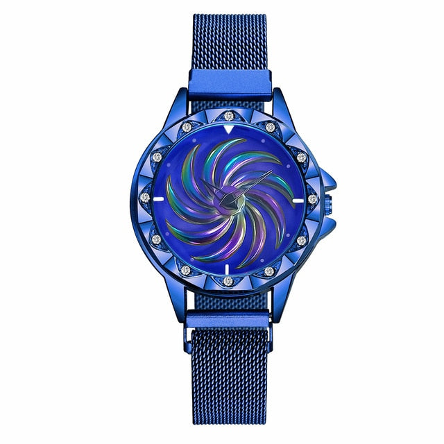 Rainbow Dial Women's Stainless Steel Quartz Watch