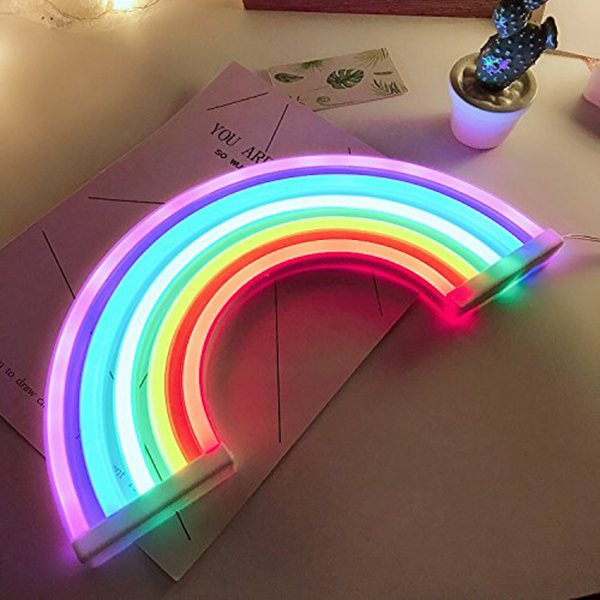 Cute Rainbow Neon Sign LED Light Lamp for Dorm Decor