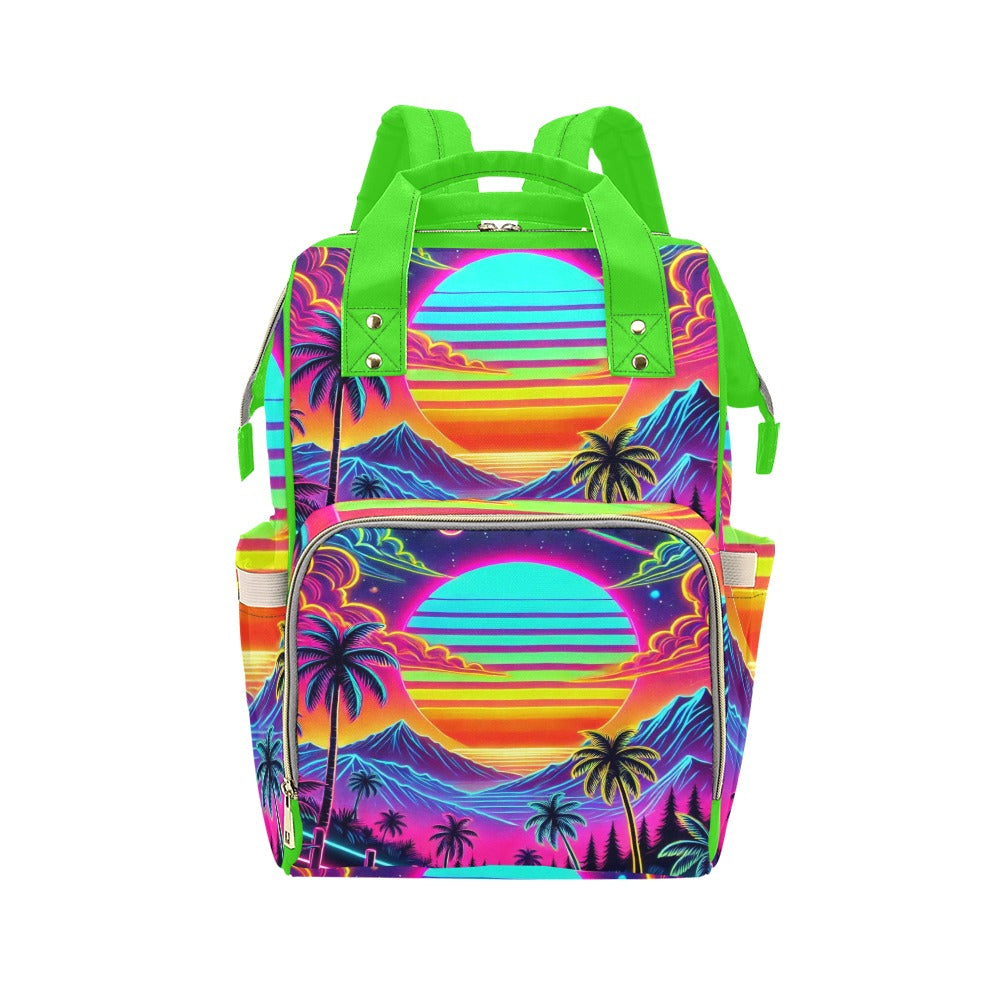 Neon Rainbow Sunset Multi-Function Backpack