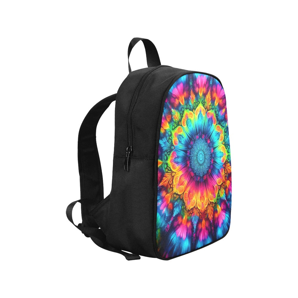 Neon Rainbow Tie-Dye Canvas Backpack