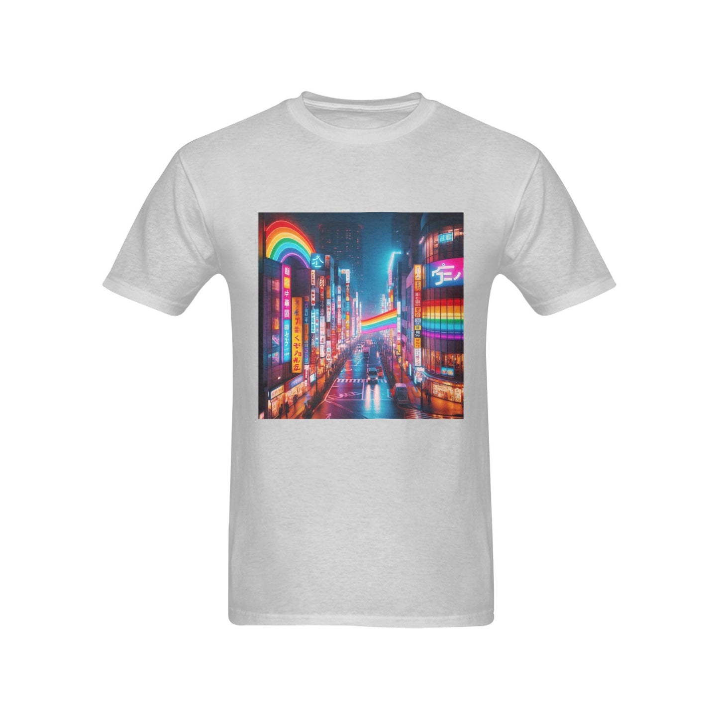 Neon Rainbow Downtown Tokyo Japan Men's T-Shirt