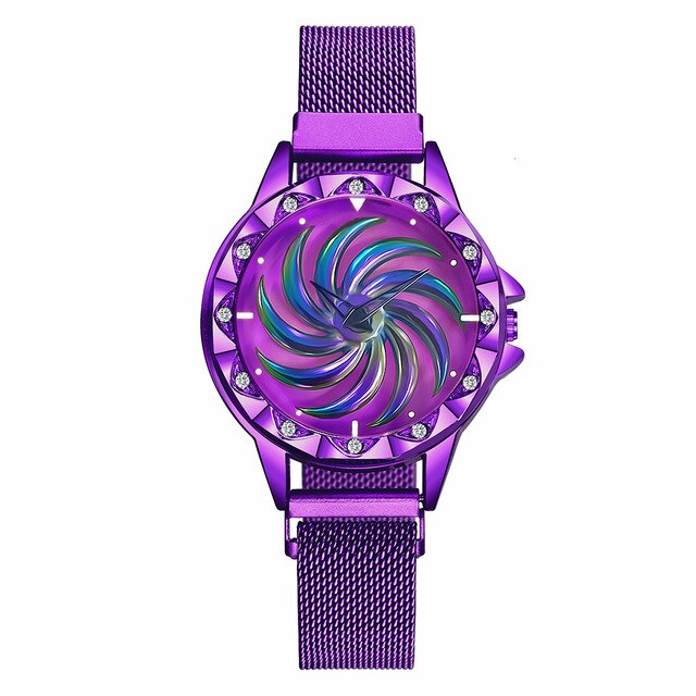 Rainbow Dial Women's Stainless Steel Quartz Watch