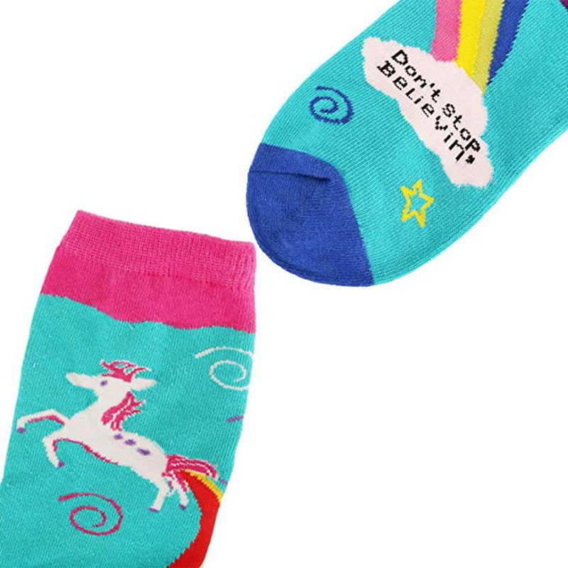 Unicorn Rainbow Printed Leisure Socks for Autumn & Winter