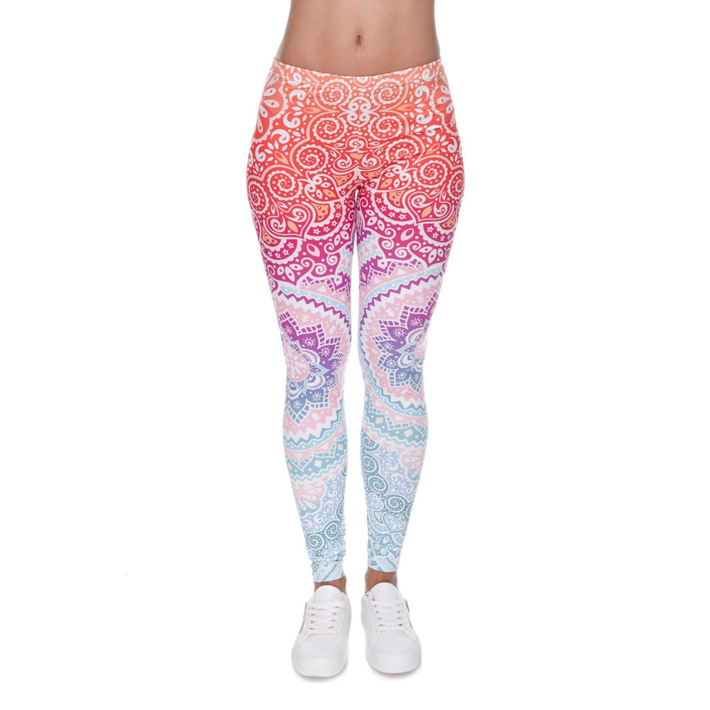 Aztec Ombre High Waist Leggings for Women