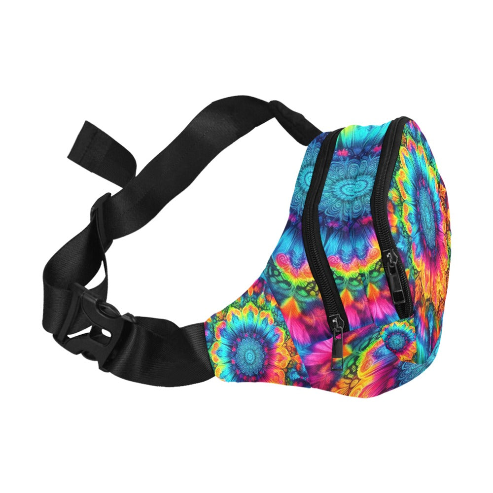 Neon Rainbow Tie-Dye Unisex Waist Bag