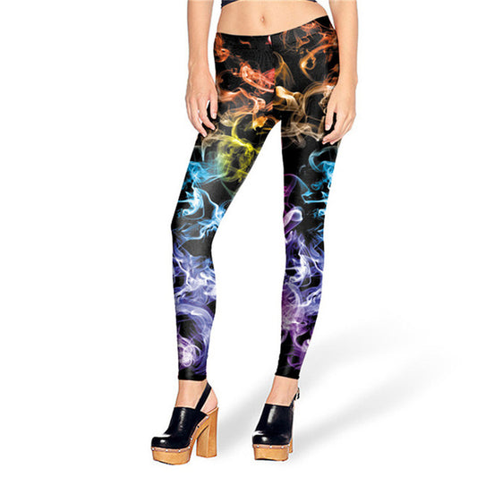 Colored Smoke Printed Women's Leggings