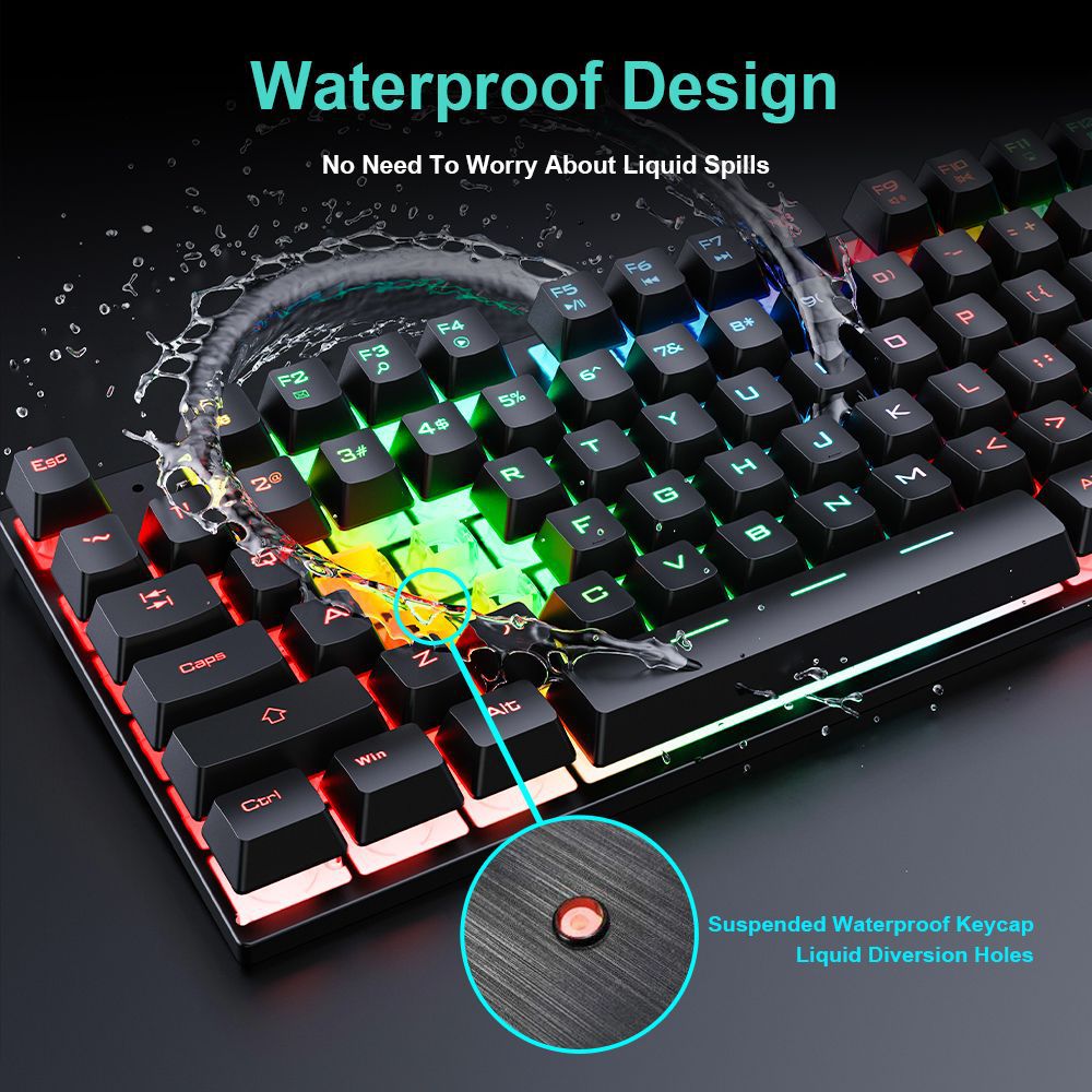 Rainbow Backlit Wired Gaming Keyboard and Mouse Set