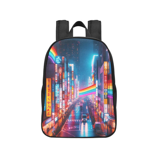 Neon Rainbow Tokyo Canvas Backpack