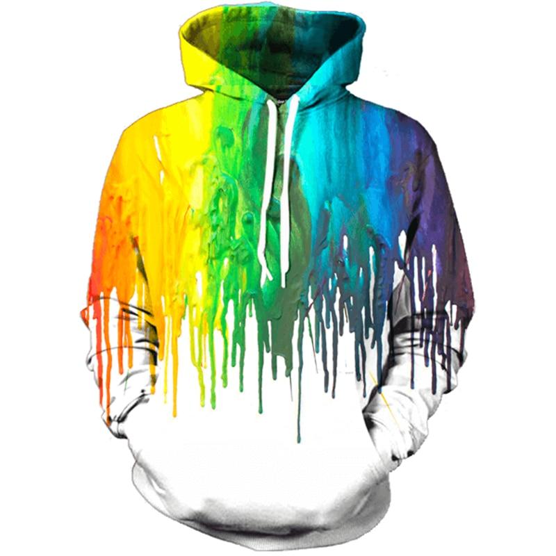 3D Rainbow Oil Painting Hoodie for Men and Women