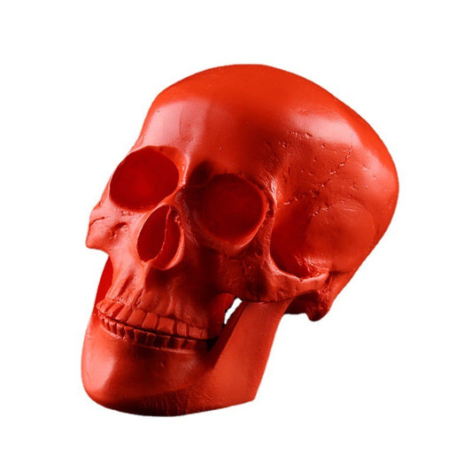 Red Skull Resin Ornament - Unique Home Decor