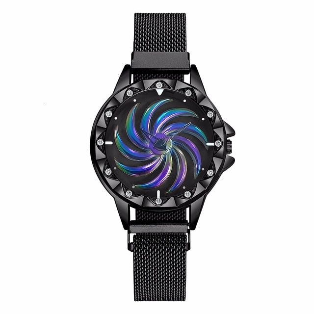 Rainbow Dial Women's Stainless Steel Quartz Watch