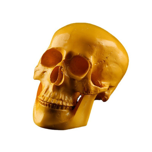 Yellow Skull Resin Ornament - Medical Home Decor