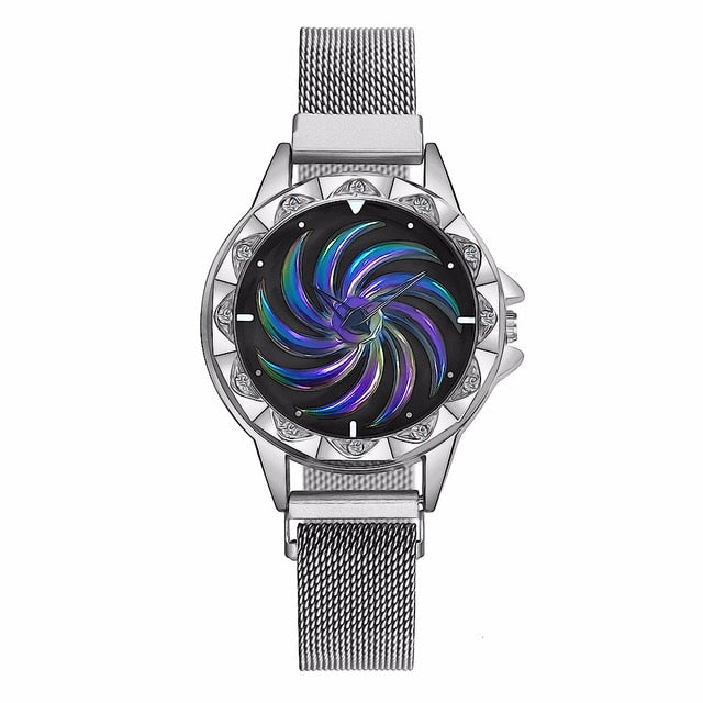 Rainbow Dial Women's Stainless Steel Quartz Watch