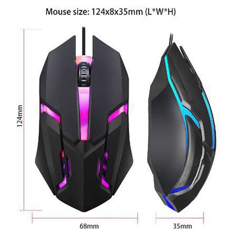 Rainbow Luminous Wired Mouse for Home Office & Business