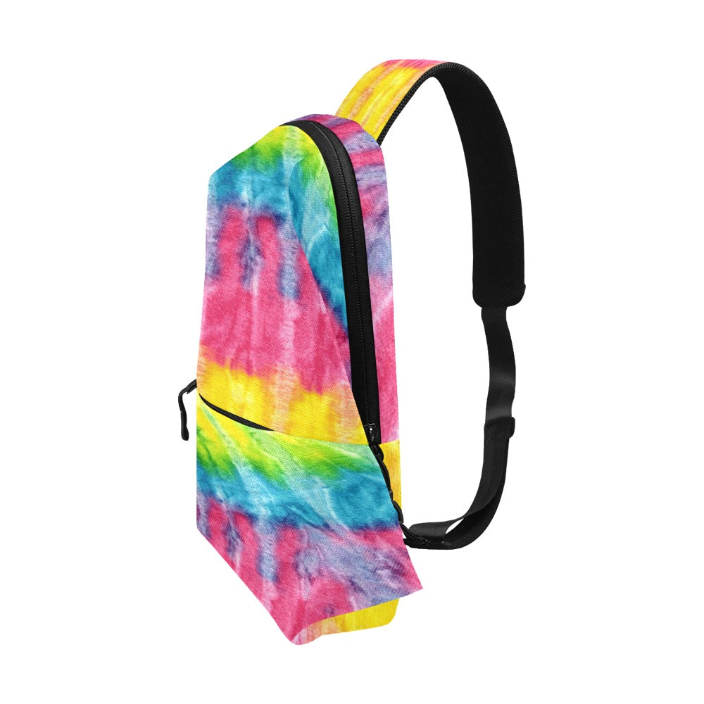 Neon Rainbow Tie-Dye Men's Chest Bag - Versatile & Stylish