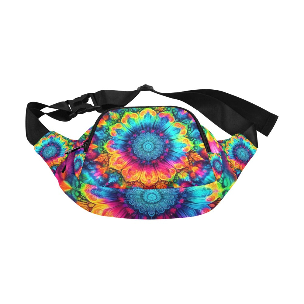 Neon Rainbow Tie-Dye Unisex Waist Bag