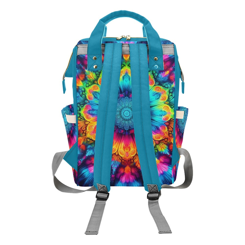 Neon Rainbow Tie-Dye Multi-Function Backpack