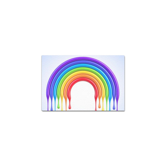 Dripping Paint Rainbow Framed Canvas Print 12" x 8"