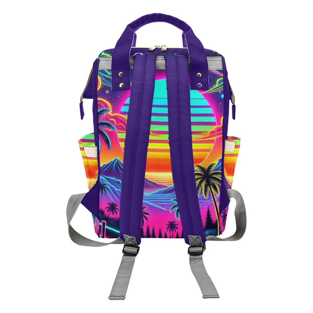 Neon Rainbow Sunset Multi-Function Backpack