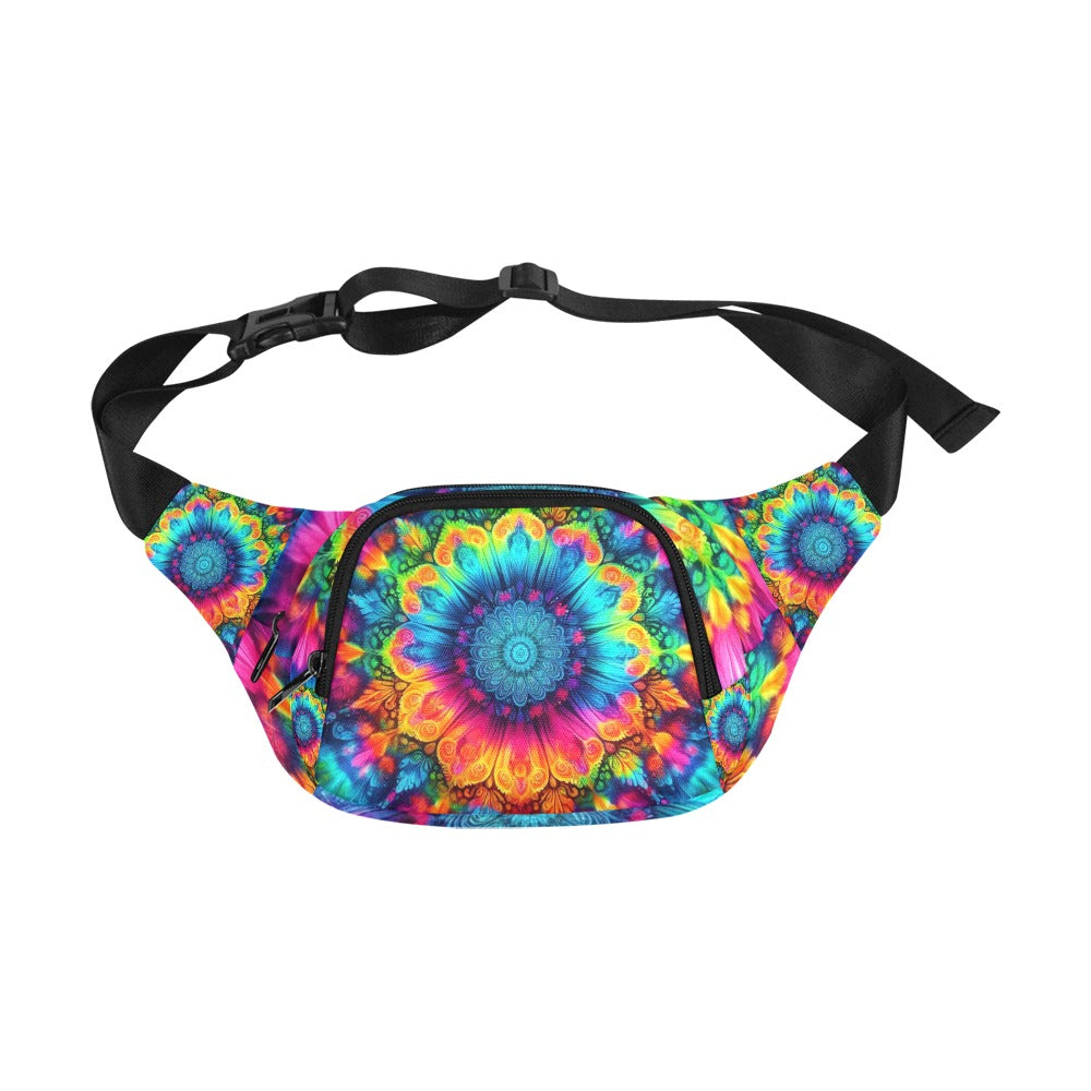 Neon Rainbow Tie-Dye Unisex Waist Bag