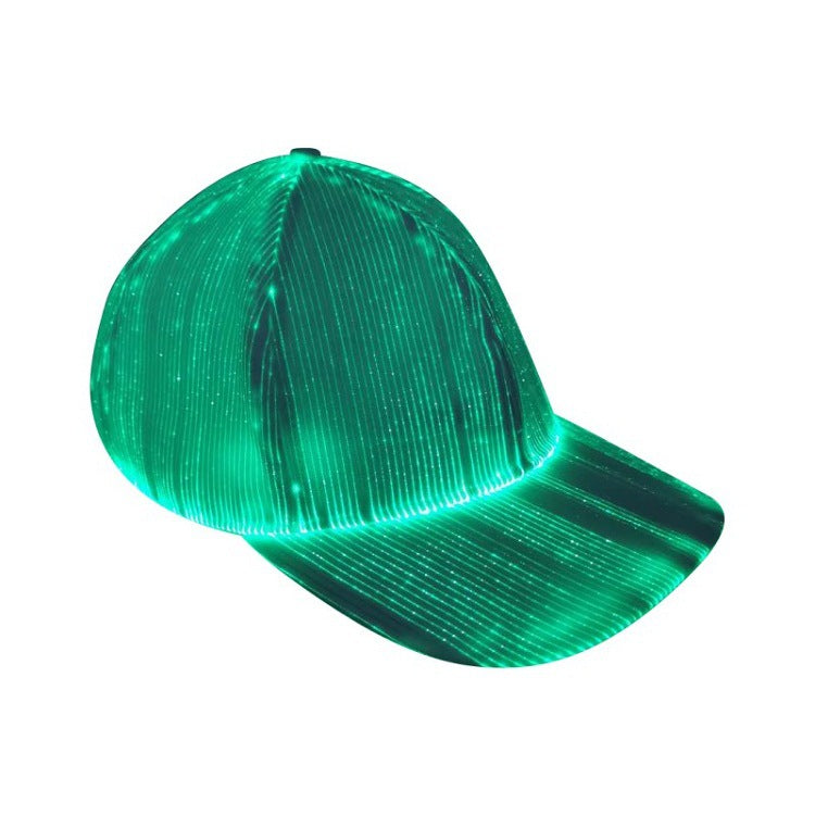 LED Optical Fiber Luminous Baseball Cap - Black & White