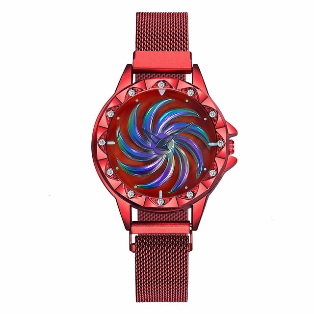 Rainbow Dial Women's Stainless Steel Quartz Watch