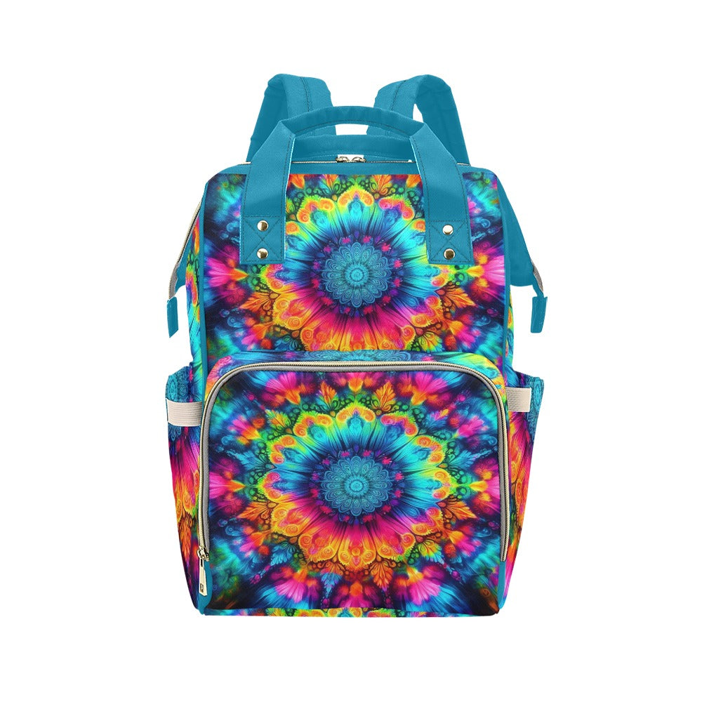 Neon Rainbow Tie-Dye Multi-Function Backpack