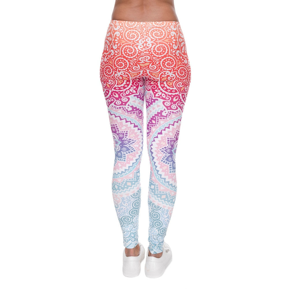 Aztec Ombre High Waist Leggings for Women