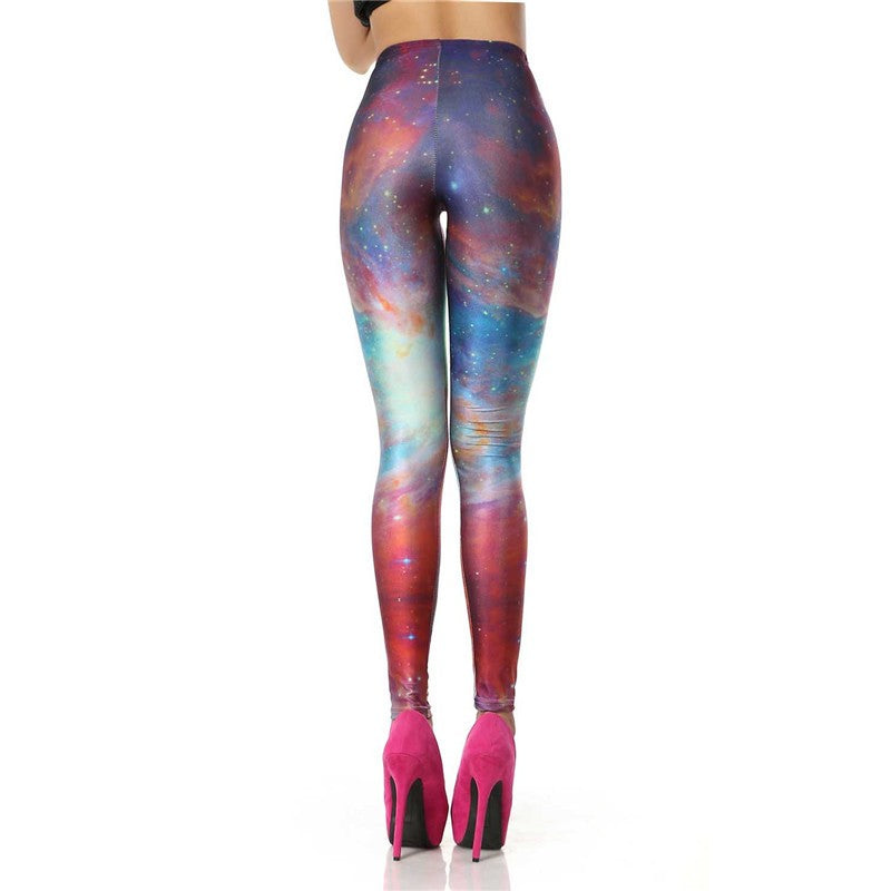 3D Digital High Waist Elastic Slim Galaxy Leggings