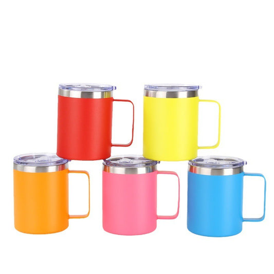 12oz Portable Insulated Handle Mug with Push Cover