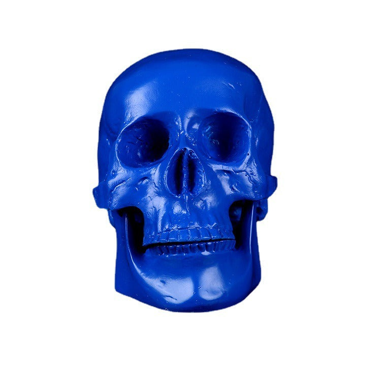 Blue Medical Skull Resin Ornament for Home Decor