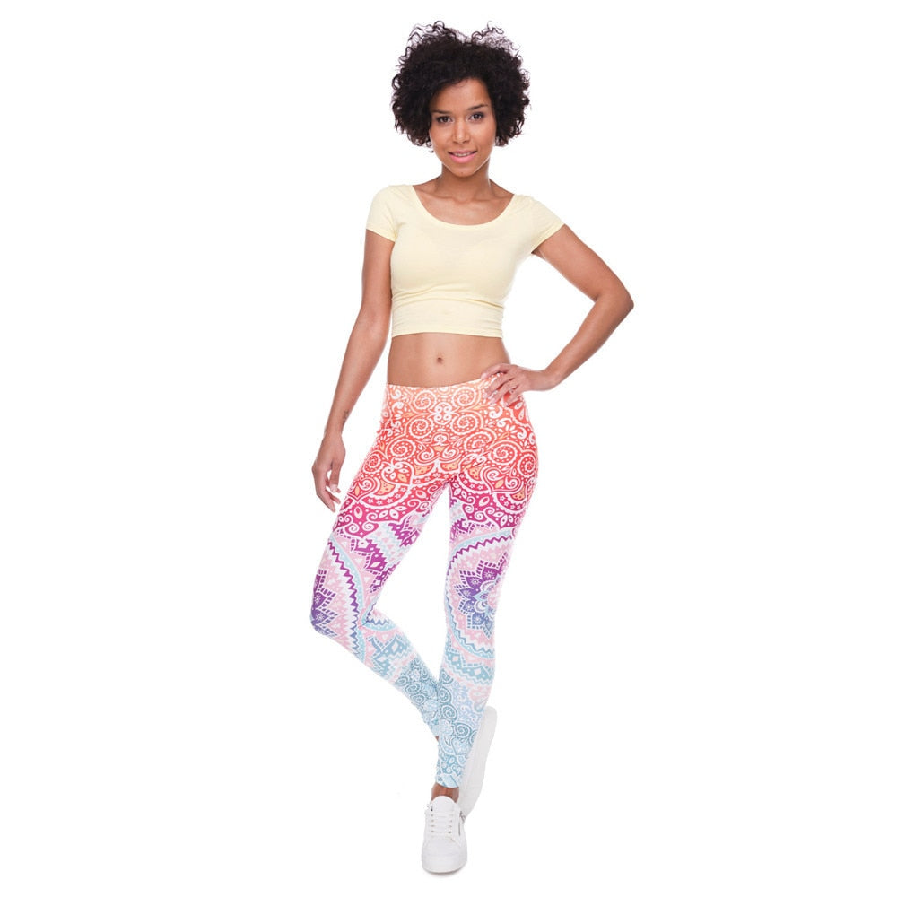 Aztec Ombre High Waist Leggings for Women