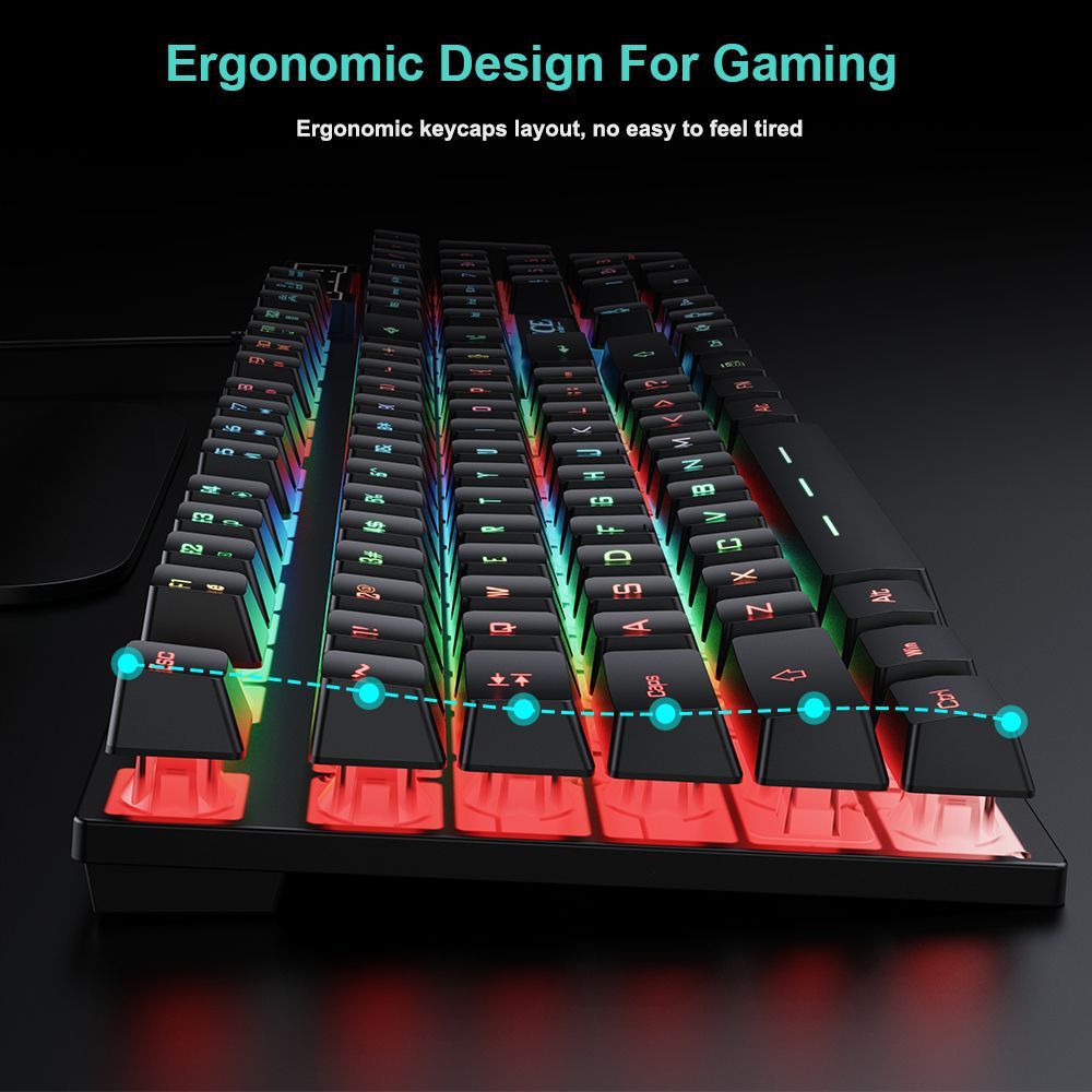 Rainbow Backlit Wired Gaming Keyboard and Mouse Set