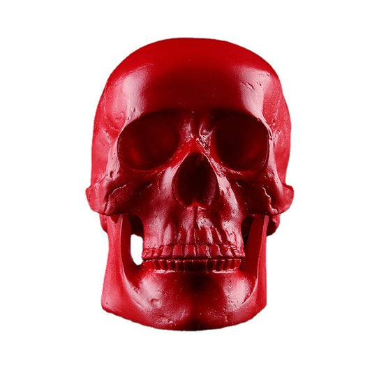 Deep Red Medical Skull Resin Ornament for Home Decor