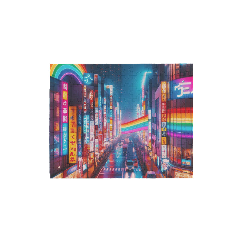 Neon Rainbow Downtown Tokyo 120-Piece Wooden Puzzle