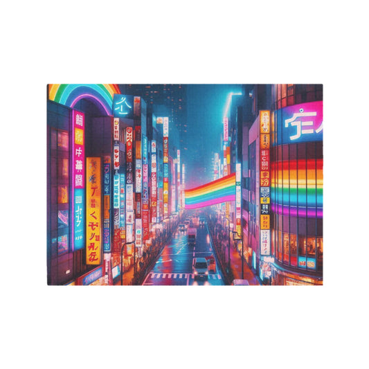 Neon Rainbow Downtown Tokyo 500-Piece Wooden Photo Puzzle