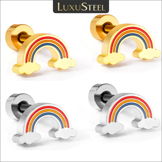 Rainbow Bridge Stainless Steel Earrings for Women