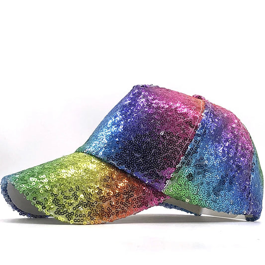 Rainbow Sequins Baseball Cap - Summer Cotton Snapback