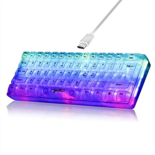 Transparent RGB Mechanical Gaming Keyboard - 61 Keys