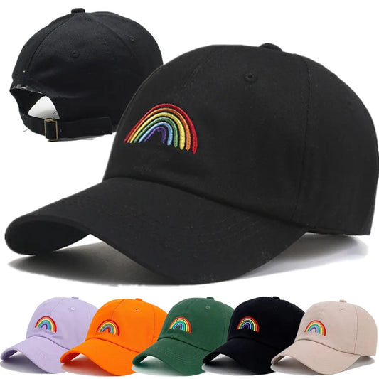 Rainbow Embroidery Baseball Cap for Men and Women