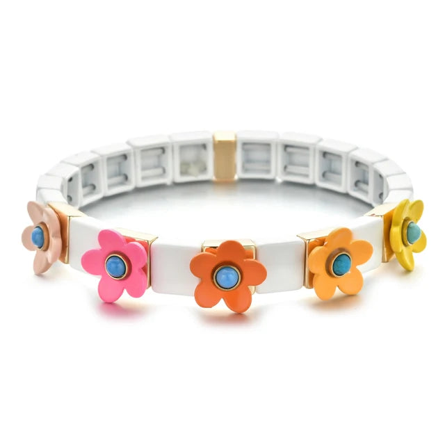 Handmade Women’s Rainbow Enamel Bracelet - Stackable Jewelry