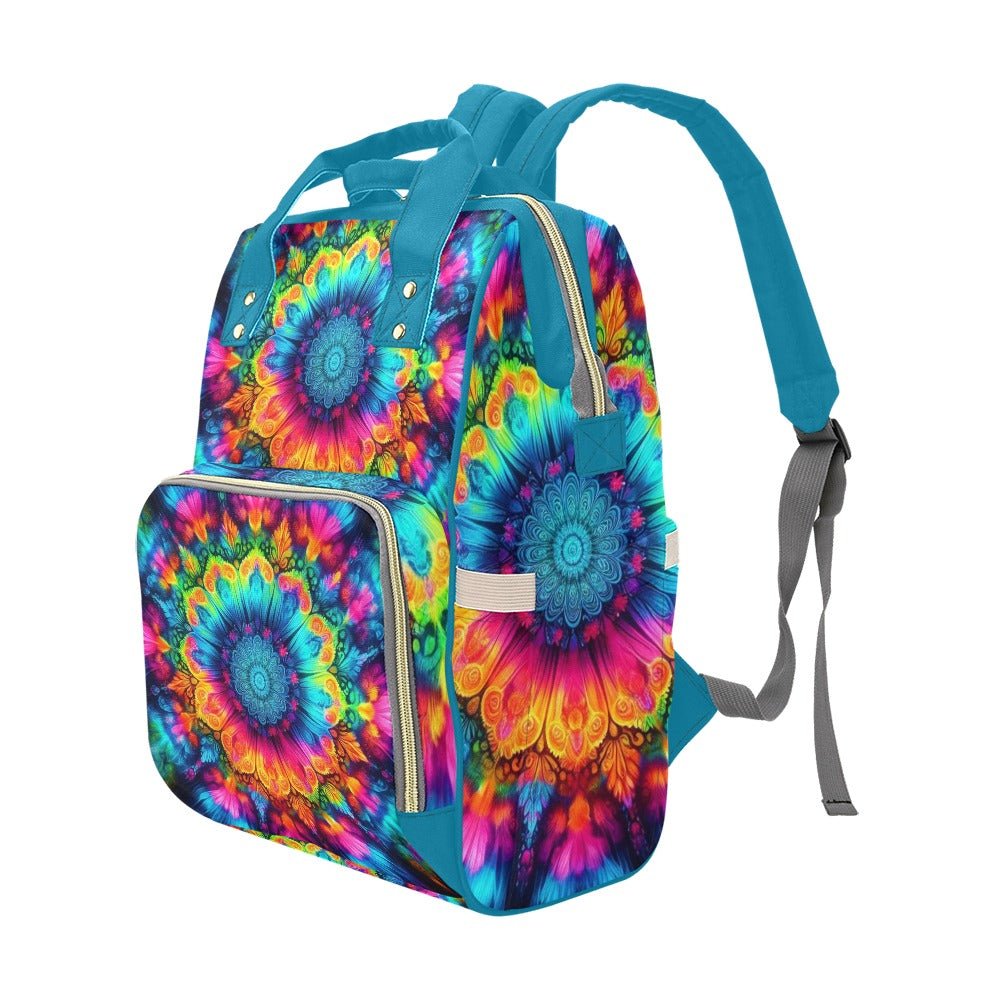 Neon Rainbow Tie-Dye Multi-Function Backpack