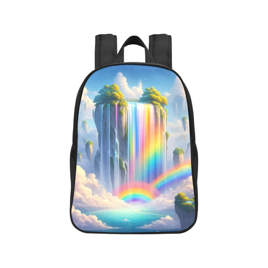 Neon Rainbow Waterfall Canvas Backpack