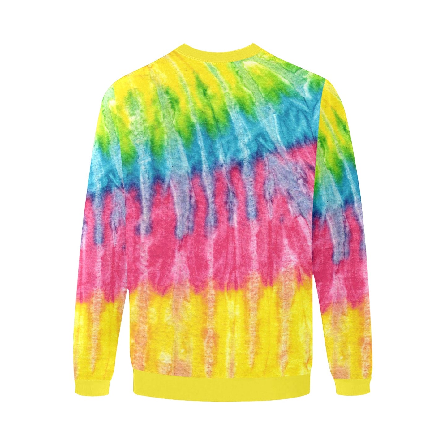 Neon Rainbow Tie-Dye Men's Fuzzy Sweatshirt