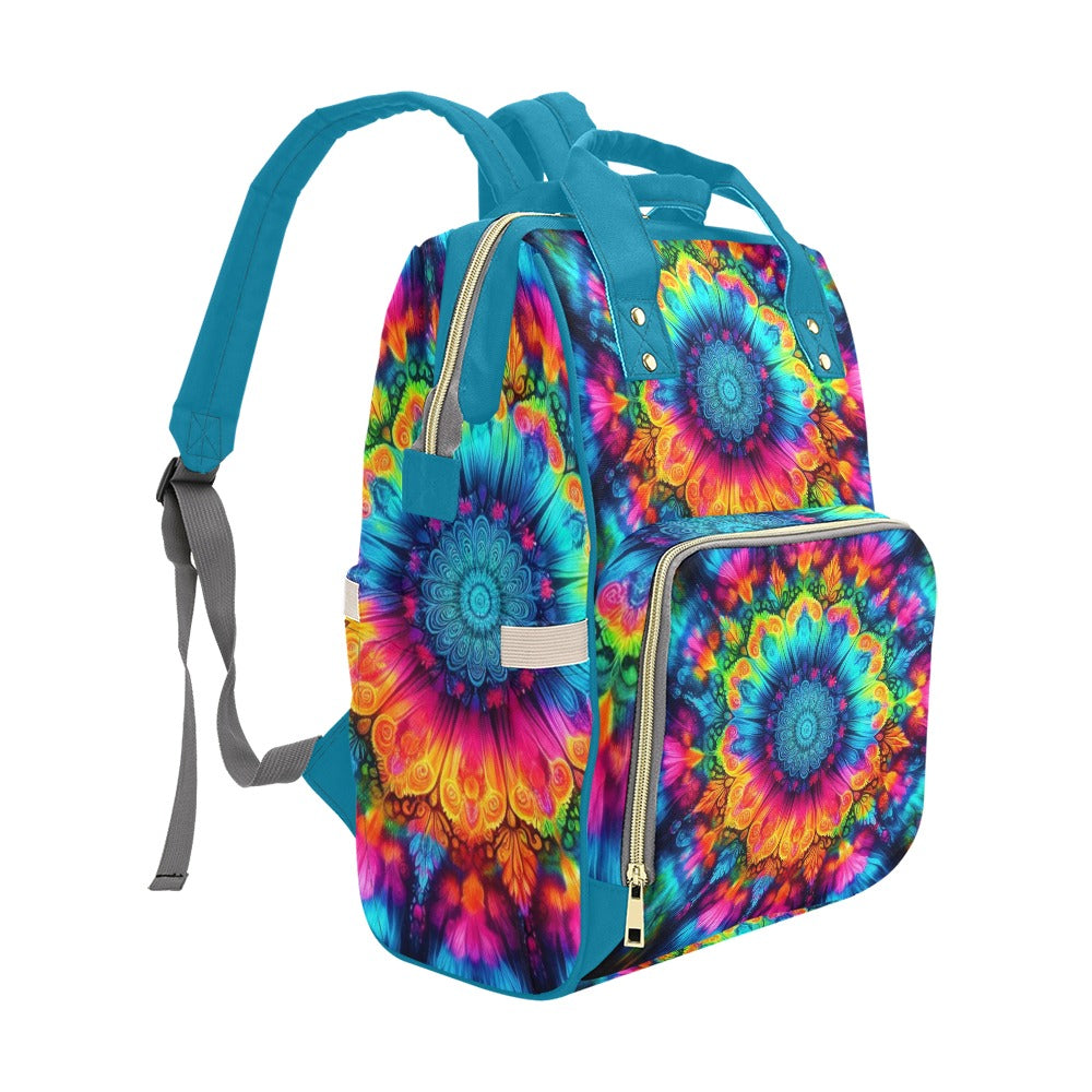 Neon Rainbow Tie-Dye Multi-Function Backpack