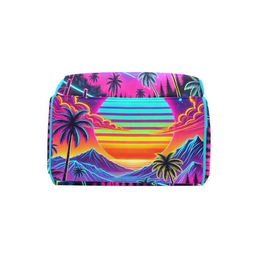 Neon Rainbow Sunset Multi-Function Backpack