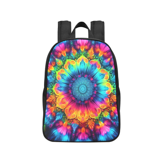 Neon Rainbow Tie-Dye Canvas Backpack