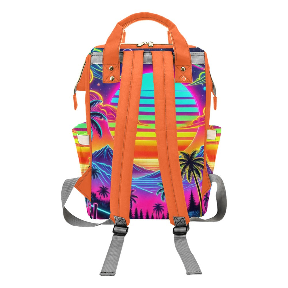 Neon Rainbow Sunset Multi-Function Backpack