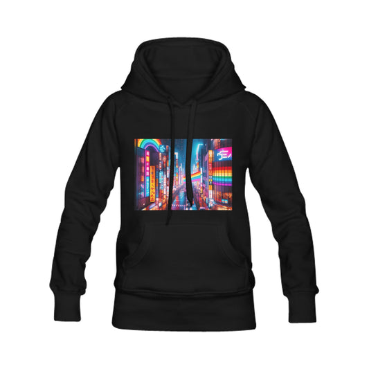 Neon Rainbow Downtown Tokyo Men's Classic Hoodie