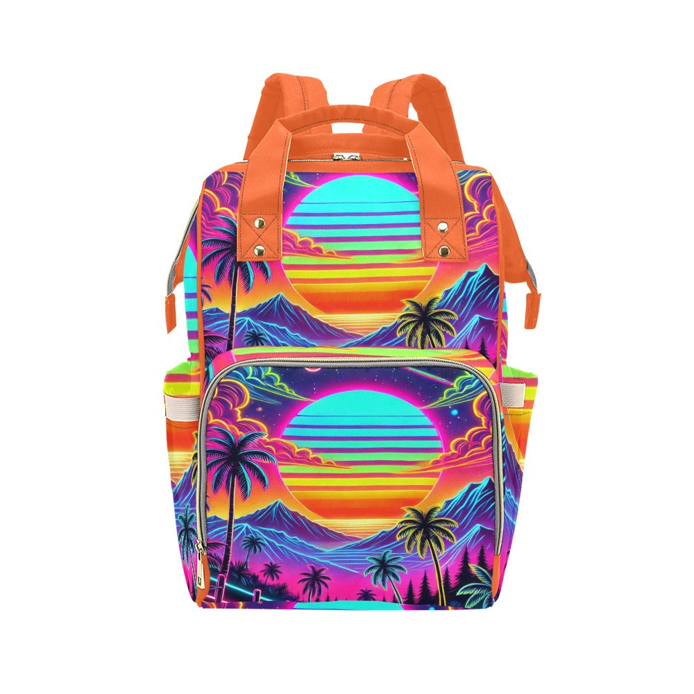 Neon Rainbow Sunset Multi-Function Backpack